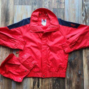 Vintage Peregrine Entrant Made in Japan Hoodie Windbreaker Jacket Full-Zip Red